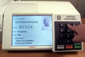 An electronic ballot box in Brazil where photos of candidates help more than 100 million voters remember their preferences.