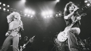 Robert Plant and Jimmy Page front Led Zeppelin. The band's hit Stairway to Heaven has earned $58.5 million in royalties since it was released in 1971.
