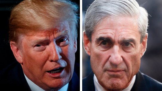 In the crosshairs: Donald Trump and Robert Mueller.