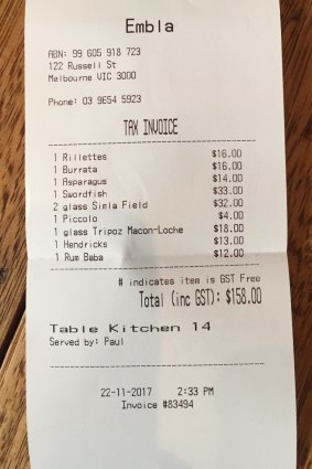 The bill, please.