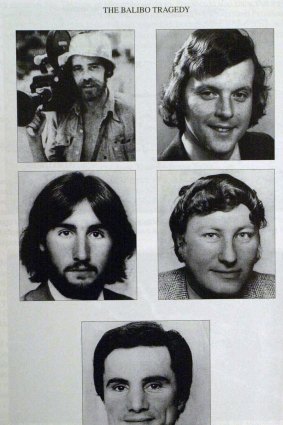 The Balibo five: Brian Peters, Malcolm Rennie, Anthony Stewart, Gary Cunningham and Gregory Shackleton.