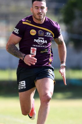 Touch and go: Darius Boyd trained with the Broncos rehab group on Tuesday.