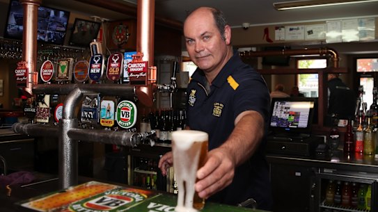 Publican Trent Miller at Walsh's Hotel in Queanbeyan.