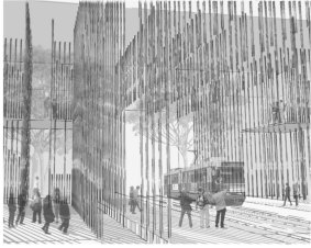 Australian Institute of Architects' Light Rail Station Ideas Competition winner Urban Line by Ann Cleary and Cassandra Cutler