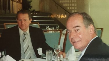 Tony Madafferi (left) with Liberal MP Russell Broadbent at Parliament House in about 2005. 