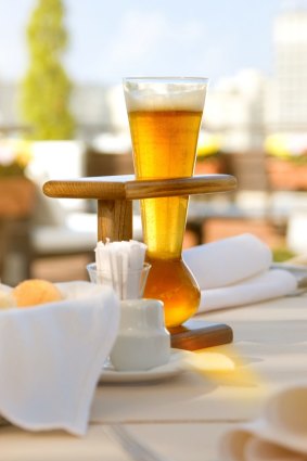 How Kwak beer is served: Aesthetically pleasing, if not practical. 
