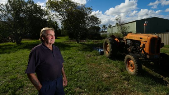 Warren Munro, who has had prostate cancer,  on his Cabbage Tree Road property. 