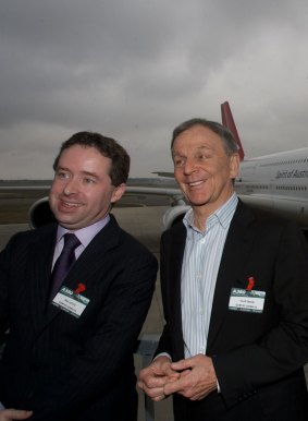 Qantas incoming CEO, Alan Joyce, left, with its outgoing CEO, Geoff Dixon, back in September 2008. 