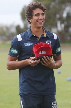 Nakia Cockatoo is one of two youngsters Geelong has signed until the end of 2017.