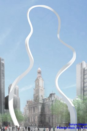An artist's impression of the new sculpture at Town Hall.