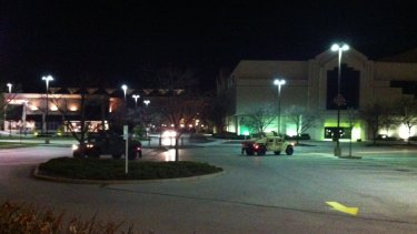 The Galleria shopping centre in Clayton, Missouri, is patrolled by military Humvees.