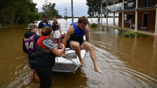 Photograph shows flood scenes from Wilberforce and Windsor on the Hawkesbury River as flood levels peaked today. Photographs taken Wednesday 9th March 2022. Photographs by Dean Sewell.