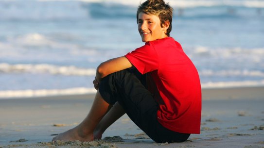 Bernard Tomic, then aged 13, on the Gold Coast in 2006.