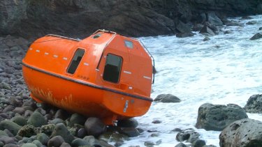 The single-use orange lifeboats.