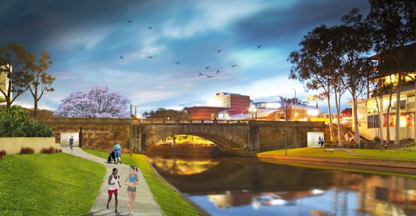 An artist's impression of the portals in the Lennox Bridge. Construction is due to be complete in April. 