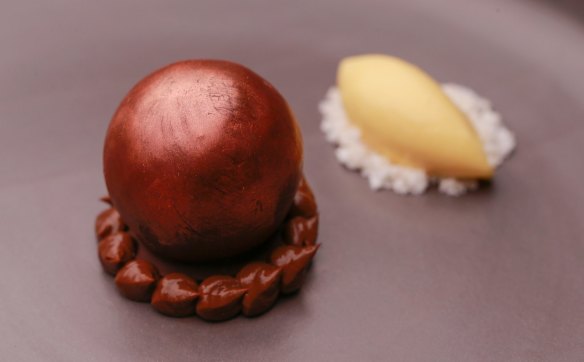 Intensely satisfying: The chocolate sphere dessert.