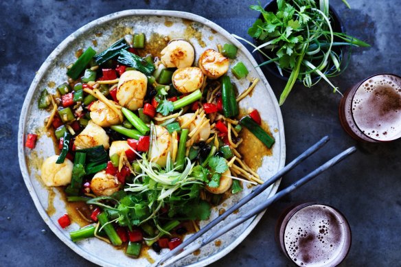 Neil Perry's scallop stir-fry.