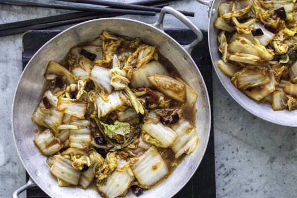 Chinese cabbage with chilli, garlic and vinegar.