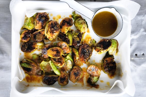 Miso butter brussels sprouts, the perfect side.