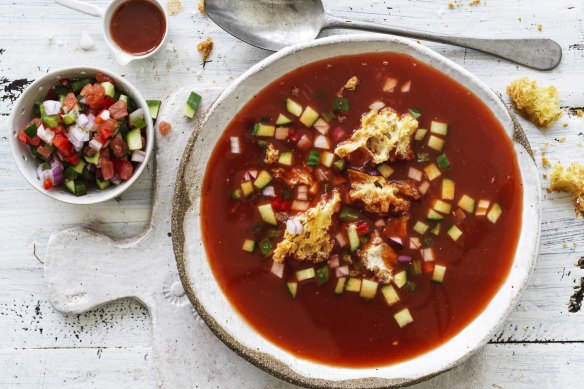 Chilled Spanish tomato soup for summer.