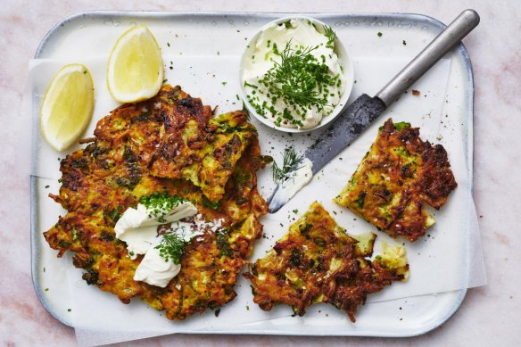 Winter vegetable pancakes.