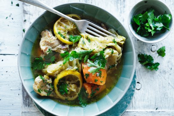 Peasant food that's fit for a king: Potted cabbage with pork, mustard and lemon.