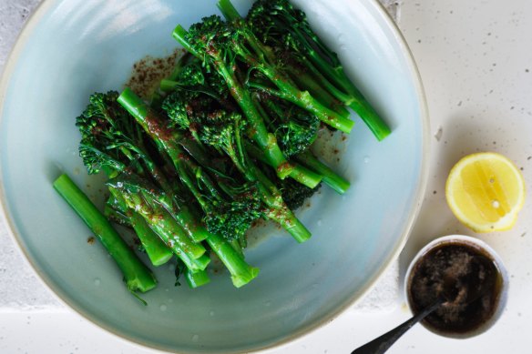 Broccolini with brown butter and soy.