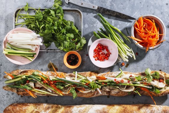 Supersized sandwich: Two-metre banh mi. 
