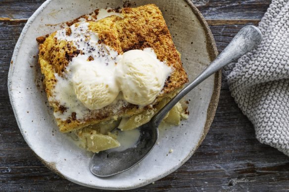 Brown bread and apple pudding.