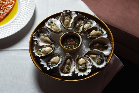 Sydney rock oysters at The Bar at the InterContinental Double Bay.