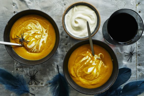 Spooky soup: Slow-roasted pumpkin soup with ginger and curry powder.