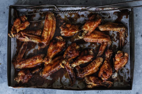 Sticky golden syrup wings.