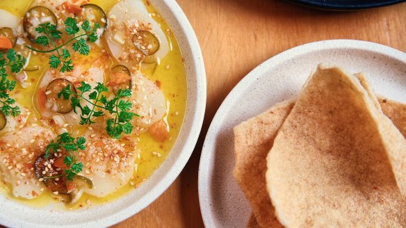 Scallop ceviche at The Independent in Melbourne's east.