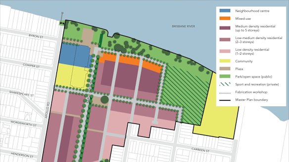 The draft Bulimba Barracks master plan.