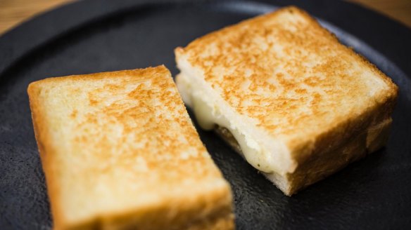 White-bread winner: Smoked eggplant toastie. 