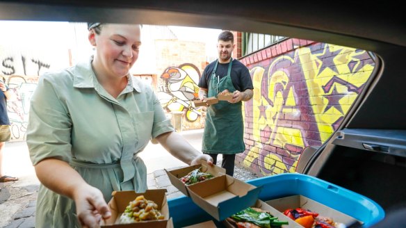 Hannah Green, from Etta in Lygon Street, has been testing dishes for delivery. 