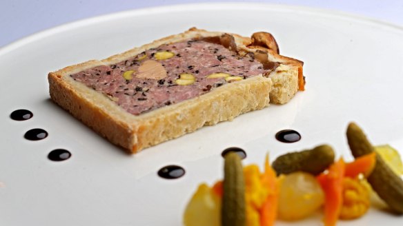 Pate perfection: Pate en croute is plated with precision.