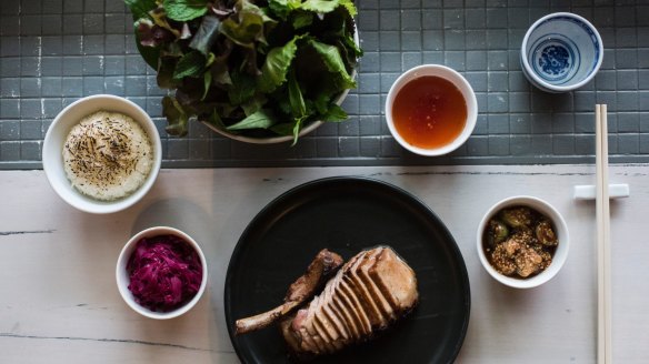 Share-friendly pork chop at Anchovy in Richmond.