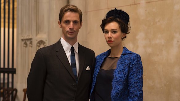 Tony and Margaret at Edward's baptism in season 2 of The Crown.