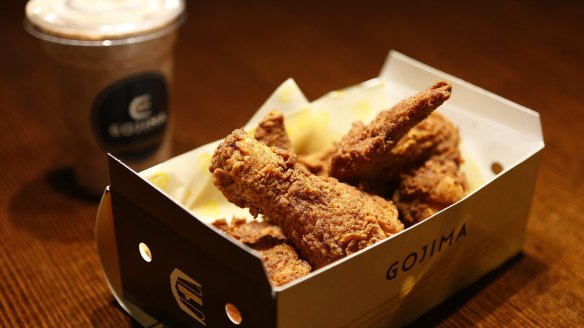 Japanese-style fried chicken and a frozen custard shake.
