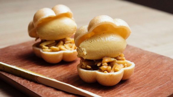 Go-to dish: 'Caramel and nuts' from the hitokuchi-gashi menu.