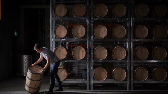 Whisky barrels at Archie Rose Distillery (and bar), Rosebery.