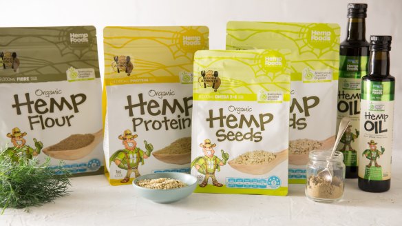 Hemp Foods Australia's range of products.