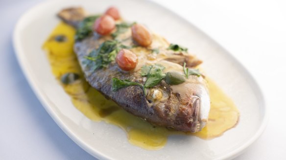 New Zealand pink snapper with a buttery lemon sauce.