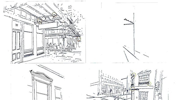 A sketch of Tracey Emin's <i>The Distance of your Heart</i> installation for Sydney.