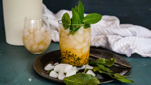 Passionfruit ginger and lime kombucha. 