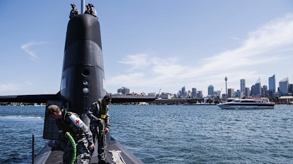 HMAS Rankin during a day of exercises in Sydney Harbour.