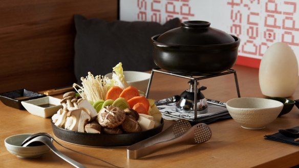 Go-to dish: Vegetable shabu shabu, ready to swish.