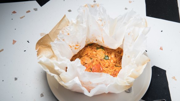 Go-to dish: Crab in a bag with spaghetti, basil and chilli.