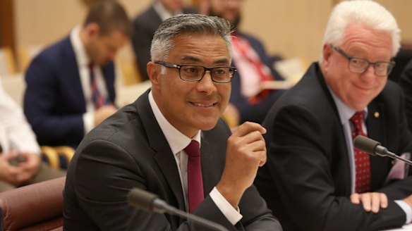 Ahmed Fahour and John Stanhope appeared before Senate Estimates in early 2017 to explain high salaries at the government-owned company. 